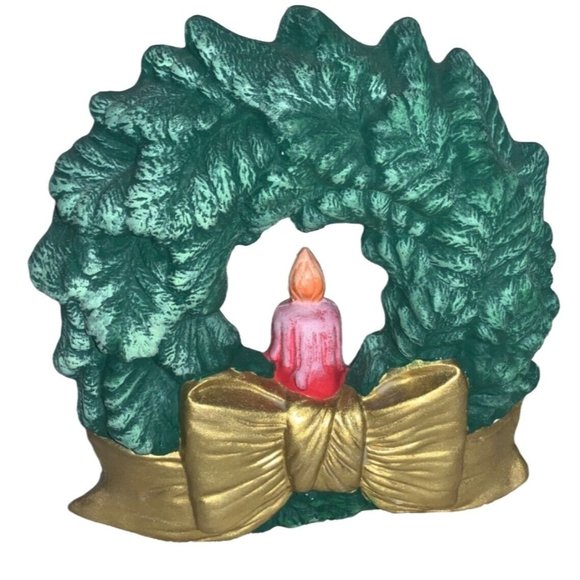 Unbranded Other - Ceramic Christmas Wreath Candle in Center